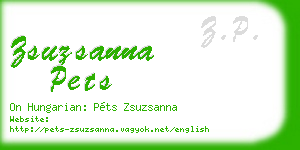 zsuzsanna pets business card